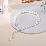5-6mm Baroque Pearl Bracelet, 925 Silver, Gift for Women