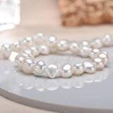 5-6mm Baroque Pearl Bracelet, 925 Silver, Gift for Women