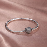 925 Silver Snake Chain Bracelet Fits Pandach Pendant Charm Bead