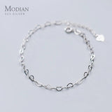 925 Silver Hearts Bracelet Women Gift Adjustable Chain Fine Jewelry
