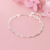 925 Silver Hearts Bracelet Women Gift Adjustable Chain Fine Jewelry