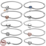 925 Silver Round Buckle Bracelet for DIY Women's Jewelry