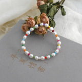 Natural Freshwater Pearl Bracelet Elastic Charm Bracelet for Girl