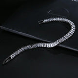 Princess Cut Silver Bracelet Bangle for Women Anniversary Gift
