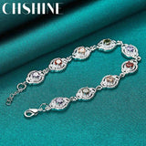 925 Silver Charm Zircon Chain Bracelet Wedding Jewelry
