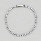 925 Silver Bracelet 17/18/19cm Marquise Oval Square Cut Hand Tennis Bangle
