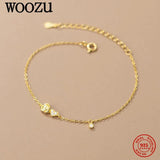 925 Silver Heart Flower CZ Chain Bracelet Romantic Girlfriend Gift