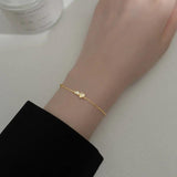 925 Silver Heart Flower CZ Chain Bracelet Romantic Girlfriend Gift
