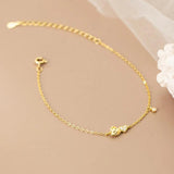 925 Silver Heart Flower CZ Chain Bracelet Romantic Girlfriend Gift