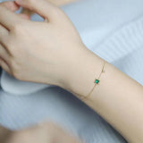 S925 Emerald Bracelet Rebornme Thin Women's Sugar Ins Niche