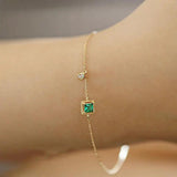 S925 Emerald Bracelet Rebornme Thin Women's Sugar Ins Niche