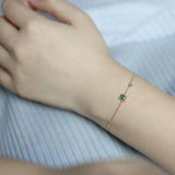 S925 Emerald Bracelet Rebornme Thin Women's Sugar Ins Niche