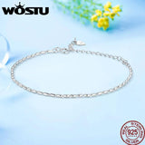 925 Silver Rice Grains Chain Bracelet Double Link Glossy Wrist