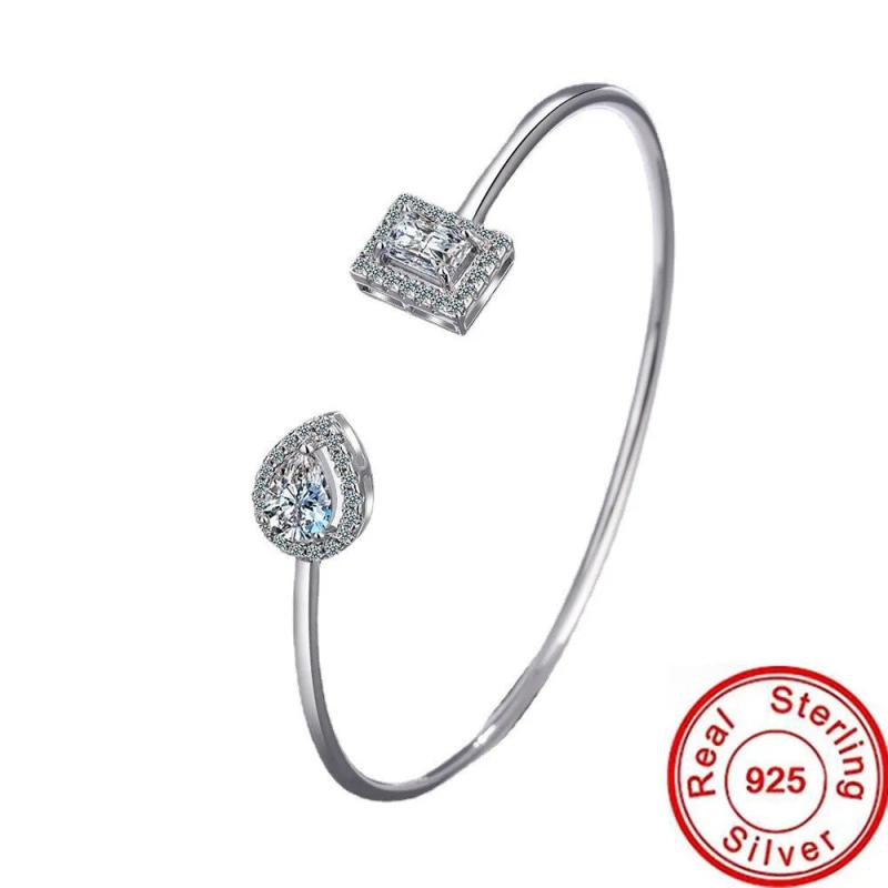 Zircon Filled Bridal Bangle Cuff, Elegant Jewelry