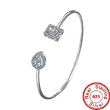 Zircon Filled Bridal Bangle Cuff, Elegant Jewelry