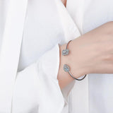 Zircon Filled Bridal Bangle Cuff, Elegant Jewelry