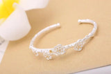 925 Sterling Silver Plum Flower Bracelet for Women