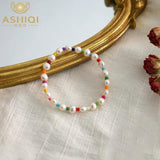 Freshwater Pearl Bracelet for Girl Boho Charm Elastic Bracelet