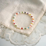 Freshwater Pearl Bracelet for Girl Boho Charm Elastic Bracelet