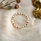 Freshwater Pearl Bracelet for Girl Boho Charm Elastic Bracelet
