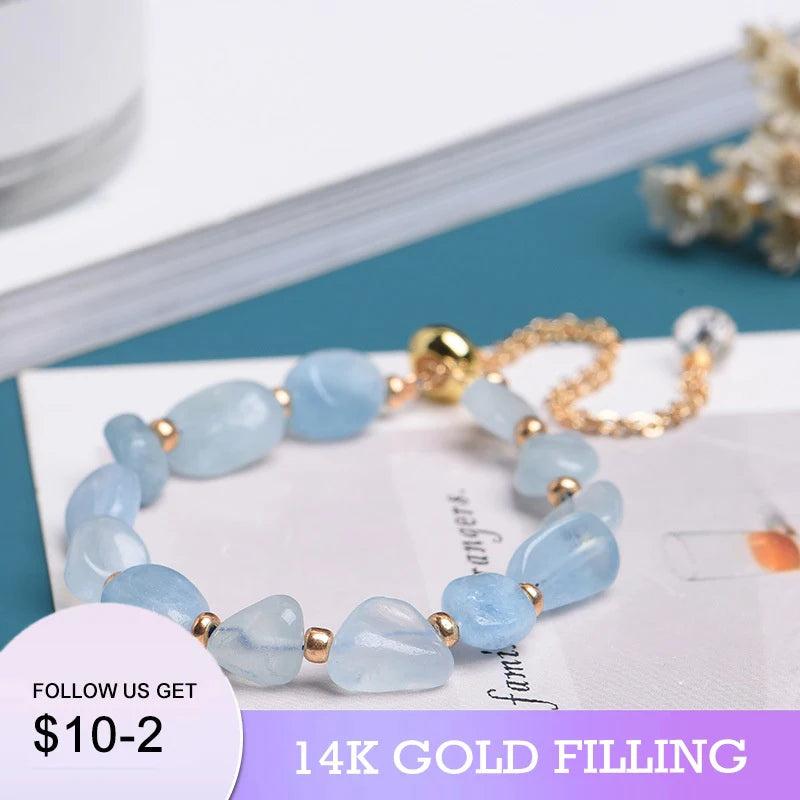 Aquamarine Bracelet for Women Adjustable Fine Jewelry