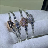 925 Silver Charm Bracelet Soft Snake Bone Bangle