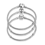 925 Silver Charm Bracelet Soft Snake Bone Bangle