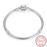 925 Sterling Silver Basic Wrist Chain Bracelet for Women