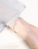 925 Sterling Silver Basic Wrist Chain Bracelet for Women