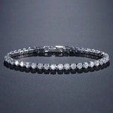925 Silver CZ Tennis Bracelet Bangle for Women