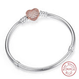 925 Sterling Silver Charm Bracelet Women DIY Beads Charms Bangle