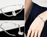 925 Sterling Silver Charm Bracelet Women DIY Beads Charms Bangle