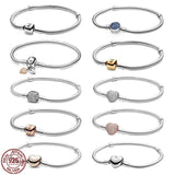 925 Sterling Silver Couple Bracelet for Charm Beads DIY Gift