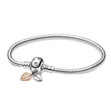925 Sterling Silver Couple Bracelet for Charm Beads DIY Gift