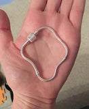 925 Sterling Silver 3mm Snake Chain Bracelet for DIY Charms Beads