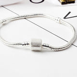 925 Sterling Silver 3mm Snake Chain Bracelet for DIY Charms Beads