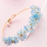 Natural Aquamarine Beads Bracelet Irregular Stone Lucky Bracelet