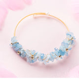 Natural Aquamarine Beads Bracelet Irregular Stone Lucky Bracelet
