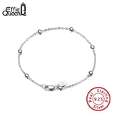 2mm Ball Beads Bracelet 925 Sterling Silver Cable Chain Girl Jewelry Gift
