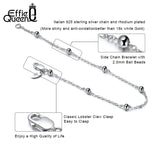 2mm Ball Beads Bracelet 925 Sterling Silver Cable Chain Girl Jewelry Gift