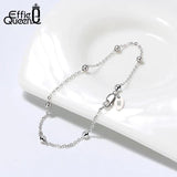 2mm Ball Beads Bracelet 925 Sterling Silver Cable Chain Girl Jewelry Gift