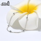 2mm Ball Beads Bracelet 925 Sterling Silver Cable Chain Girl Jewelry Gift