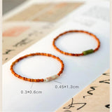 Vintage Olive Nut Bamboo Beads Bracelet Natural Stone Jewelry