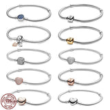 925 Silver Bucket Buckle Bracelet for Charm Beads DIY Gift
