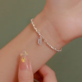 925 Sterling Silver Heart Luck Adjustable Bracelet for Women Girl