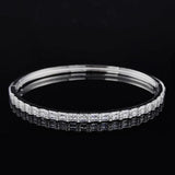 925 Sterling Silver Rectangle Bracelet Bangle for Women