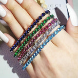 Green Red Tennis Bracelet Bangle Wedding Jewelry