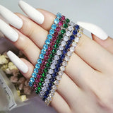 Green Red Tennis Bracelet Bangle Wedding Jewelry