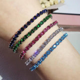 Green Red Tennis Bracelet Bangle Wedding Jewelry