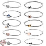 S925 Sterling Silver Heart Snake Bone Bracelet for DIY Jewelry